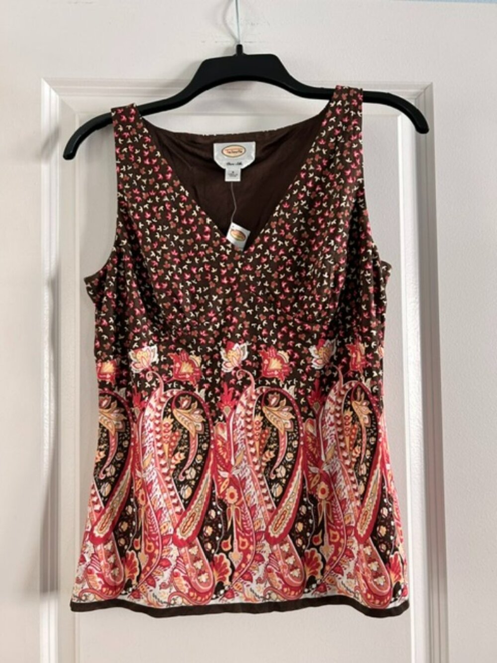 NWT Talbots Pure Silk Sleeveless Tank Top, Size 8